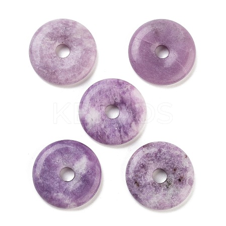 Natural Lepidolite Pendants G-K099-30mm-02-1