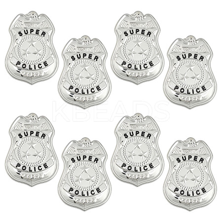 8Pcs Iron Alloy Badge Brooches JEWB-MA0001-03-1