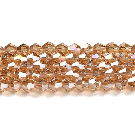 Transparent Electroplate Glass Beads Strands EGLA-A039-T6mm-B18-1