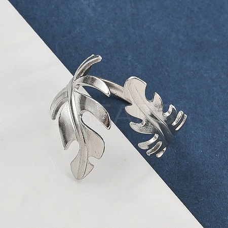 304 Stainless Steel Open Cuff Rings for Women RJEW-A079-12D-P-1