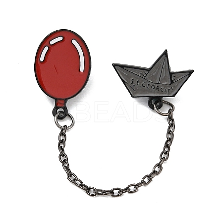 S S Georgie Paper Boat & Balloon Enamel Pins JEWB-E042-01EB-1