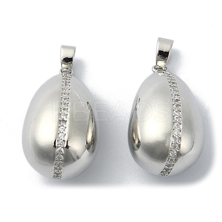 Brass Micro Pave Cubic Zirconia Pendants KK-D094-01P-1