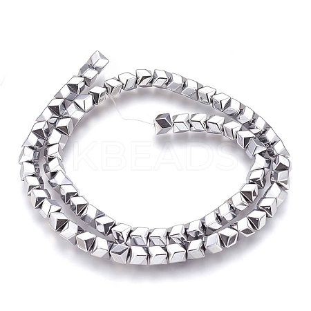 Electroplated Non-magnetic Synthetic Hematite Beads Strands G-P392-J06-1