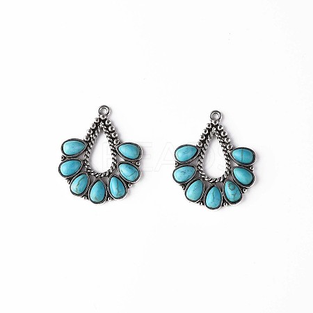 Synthetic Turquoise Pendants X-PALLOY-N157-036-1