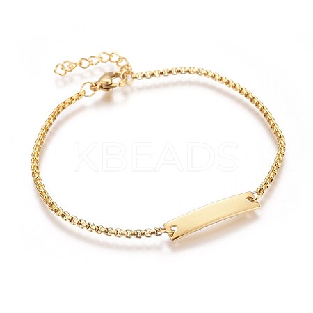 Ion Plating(IP) 304 Stainless Steel ID Bracelets BJEW-L637-10-G-1