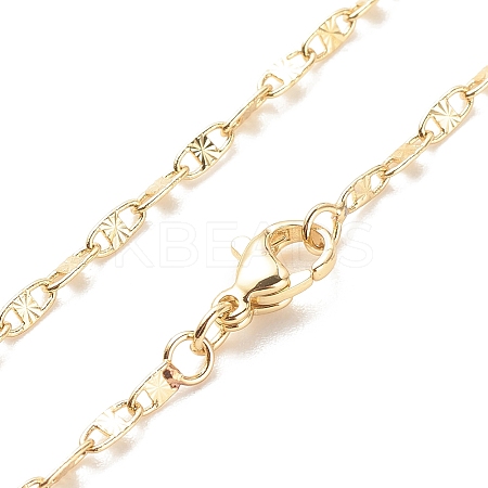 Brass Oval Link Chains Necklace for Women LS-NJEW-P265-09G-1