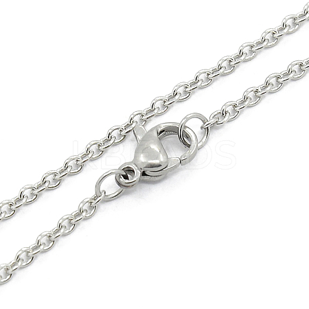 Non-Tarnish Unisex 304 Stainless Steel Cable Chain Necklace with Lobster Claw Clasps STAS-O037-83P-03-1