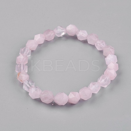Natural Rose Quartz Stretch Bracelets BJEW-JB03950-03-1
