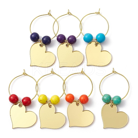 Heart Acrylic Wine Glass Charms AJEW-JO00203-1