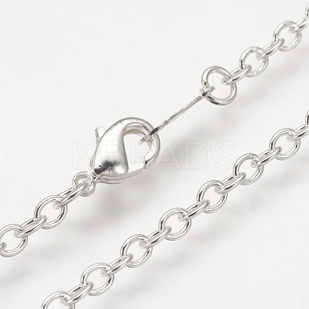 Brass Cable Chain Necklaces NJEW-R165-09S-1