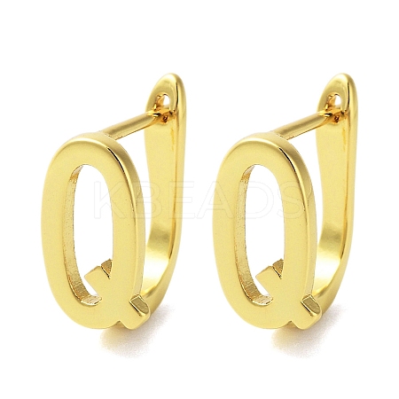 Brass Letter Stud Earrings for Women EJEW-A038-01Q-G-1