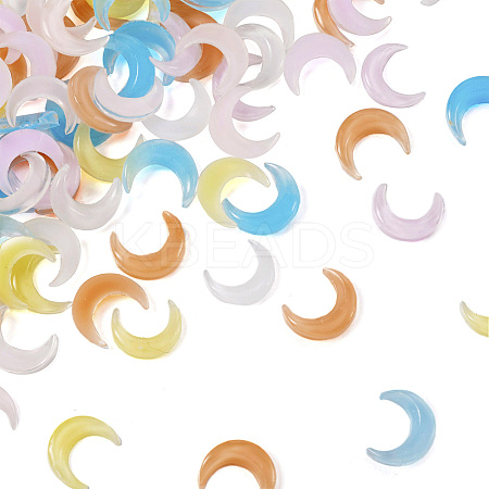120Pcs 6 Colors Resin 3D Moon Cabochons MRMJ-TA0001-31-1