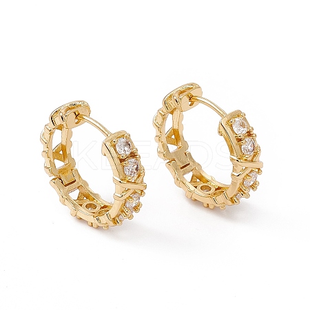 Cubic Zirconia Hinged Hoop Earrings EJEW-B014-10G-1