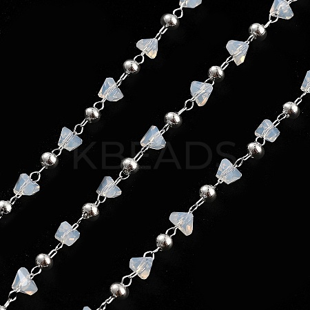 Handmade Brass & Glass Bead Chains CHC-L051-03P-01-1