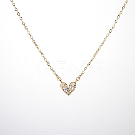Golden Brass Heart Pendant Necklace for Women LS-WZ0134-2-1-1