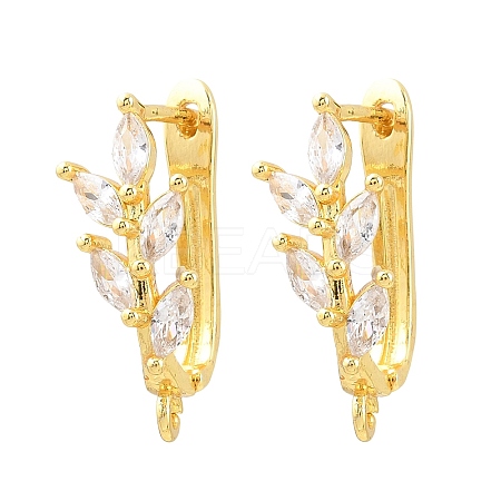 Brass Micro Pave Cubic Zirconia Hoop Earring Findings CU-CBAB5B4-06G-1