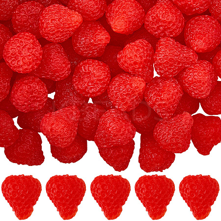 60Pcs PVC Strawberry Display Decorations DJEW-SC0001-32-1