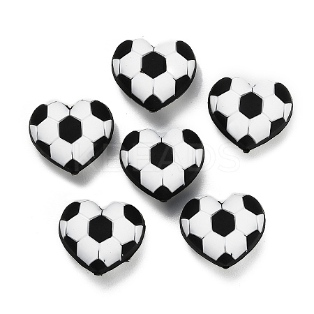 Football Theme Silicone Beads SIL-B081-01B-1