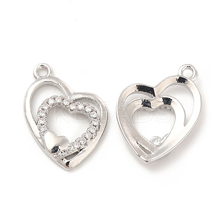 Brass Micro Pave Cubic Zirconia Pendants KK-E071-18P-1