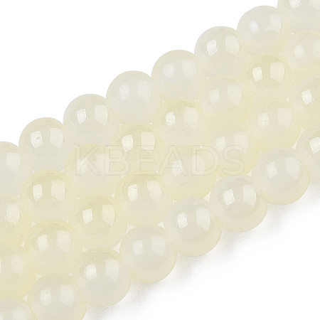 Baking Paint Imitation Jade Glass Round Bead Strands X1-DGLA-N003-10mm-02-1