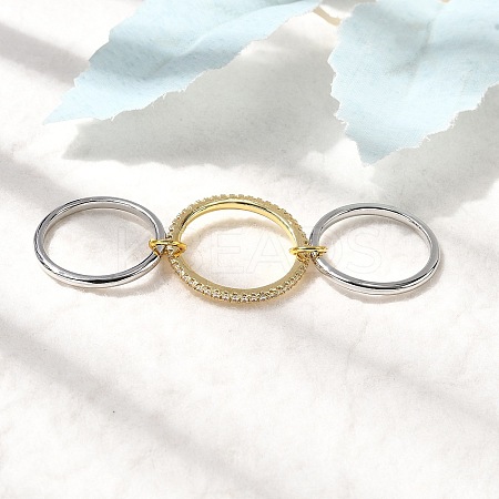 Brass Micro Pave Cubic Zirconia Finger Rings RJEW-P166-01B-01-1