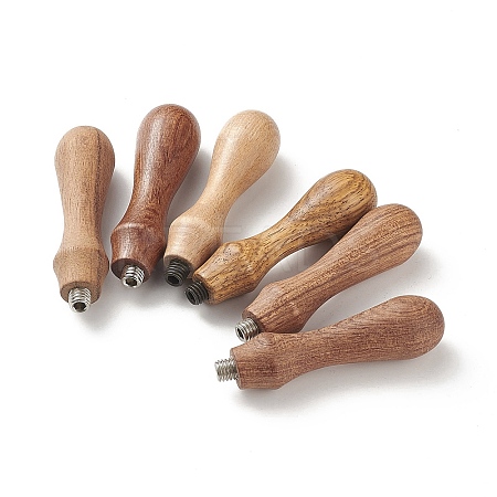 (Defective Closeout Sale: Crooked Screw Head) Pear Wood Handle AJEW-XCP0001-84-1
