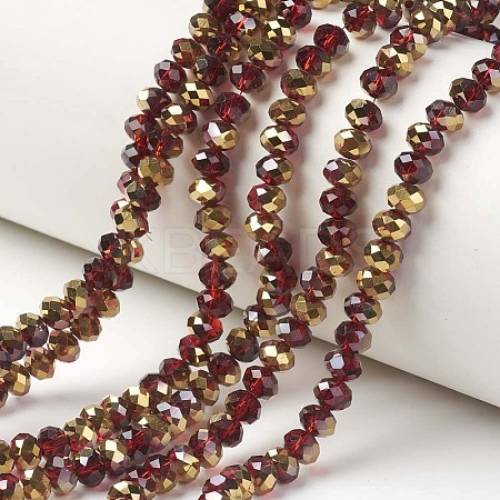 Electroplate Transparent Glass Beads Strands X-EGLA-A034-T6mm-O07-1