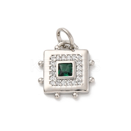 Brass Micro Pave Cubic Zirconia Pendants KK-U033-02P-03-1