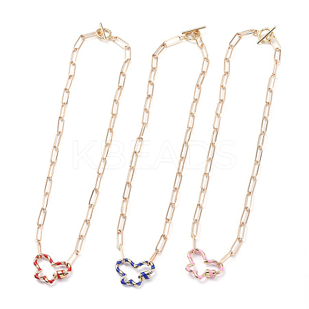 Iron Paperclip Chain Necklaces NJEW-JN02737-M-1