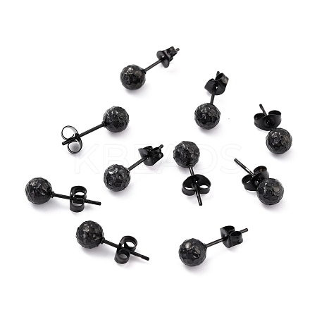 304 Stainless Steel Stud Earring Findings Ion Plating(IP) STAS-I183-09A-EB-1