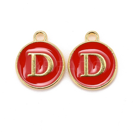 Golden Plated Alloy Enamel Charms ENAM-S118-03D-1