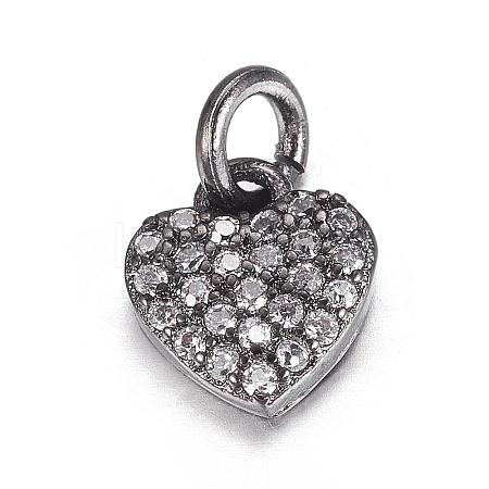 Brass Micro Pave Cubic Zirconia Charms ZIRC-P060-41B-1
