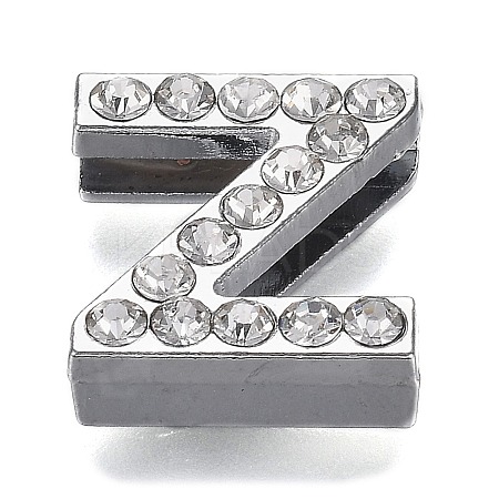 Alloy Letter Slide Charms RB-F034-01Z-P-RS-1