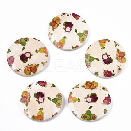 Fruit Seris Printed Wood Pendants WOOD-S045-103A-06-1