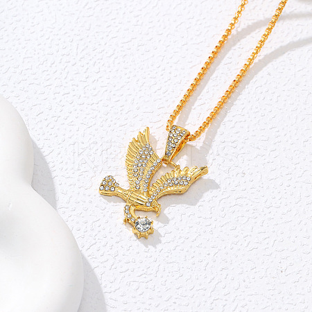 Eagle Alloy Crystal Rhinestone Pendant Necklaces for Men FS-WG26FCA-01-1