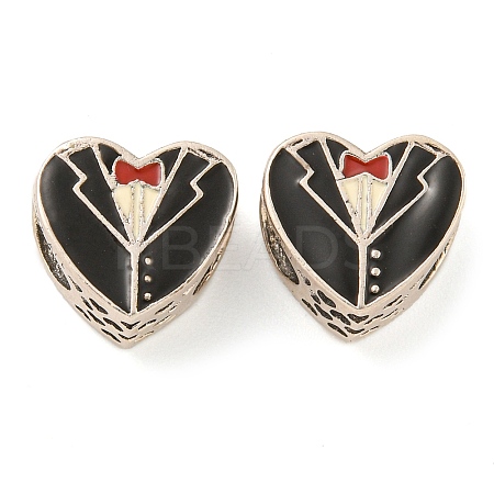 925 Sterling Silver Wedding Suit Shape European Beads FIND-NH0001-10P-1