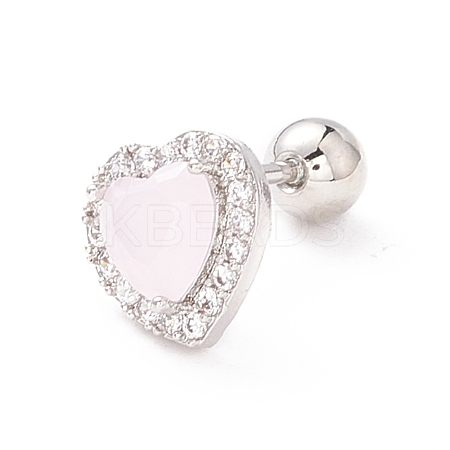 Heart Cat Eye Stud Earrings for Women EJEW-A065-06P-1