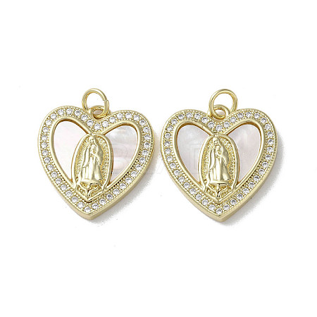 Brass Micro Pave Cubic Zirconia Pendants KK-G485-19C-G-1