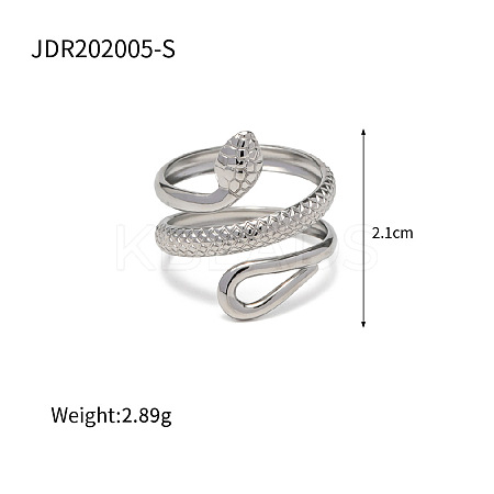 304 Stainless Steel Cuff Rings for Women FS-WGA1504-02-1