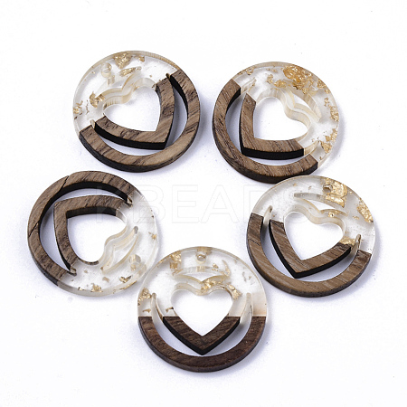 Resin & Walnut Wood Pendants RESI-N025-010A-A01-1