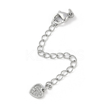 Brass Micro Pave Cubic Zirconia Ends with Chains KK-U043-03P-1
