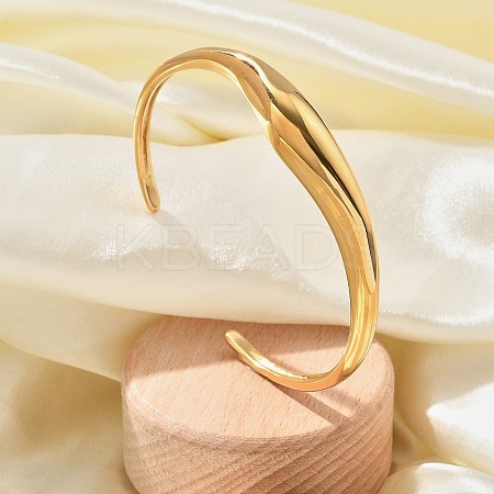 304 Stainless Steel Cuff Bangles for Women BJEW-B108-06G-1