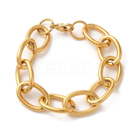 Ion Plating(IP) 304 Stainless Steel Cable Chain Bracelets BJEW-L673-020G-1