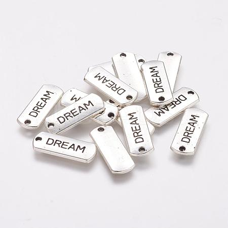 Tibetan Style Alloy Rectangle with Word Dream Pendants TIBEP-Q043-065-RS-1