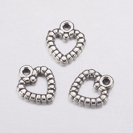 Antique Silver Plated Tibetan Style Zinc Alloy Heart Pendants X-AC0324-1