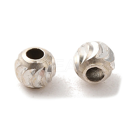 925 Sterling Silver Corrugated Round Spacer Beads STER-K178-02C-S-1