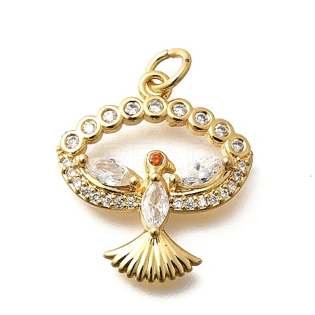 Brass Micro Pave Cubic Zirconia Pendants KK-B128-12G-02-1