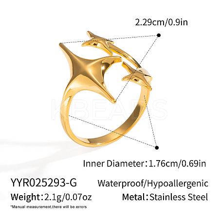 304 Stainless Steel Adjustable Cuff Open Rings for Women SQ1302-1-1