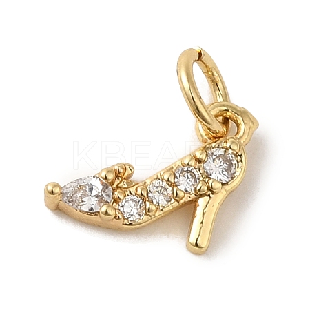 Brass Micro Pave Clear Cubic Zirconia Pendants KK-R162-016C-G-1