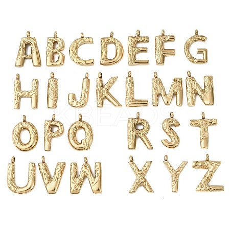 26Pcs 304 Stainless Steel Alphabet Pendants STAS-Z170-01G-1